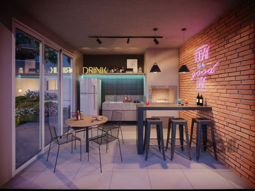Apartamento 2 dormitórios , sendo 1 suíte, banheiro ,cozinha, sala de estar, churrasqueira, piso por