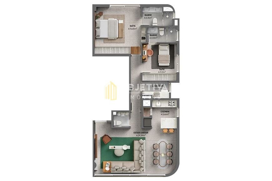 Apartamento à venda 2 Quartos 1 Suite 2 Vagas 93M² Moinhos de Vento Porto Alegre - RS