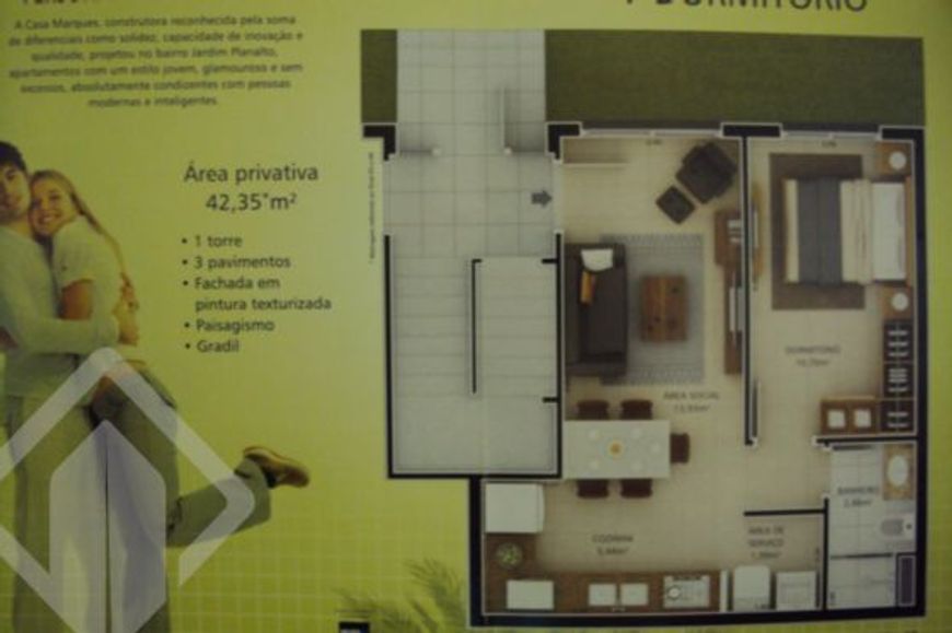 Apartamento ótimo, 1 quarto, novo, piso porcelanato
