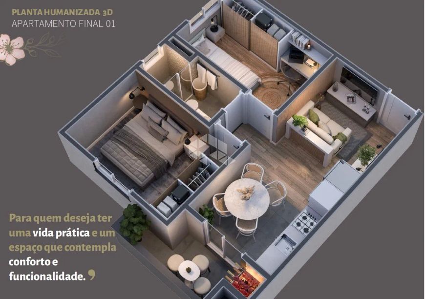 Apartamento 2 dormitórios, 1 vaga, elevador no Rizzo