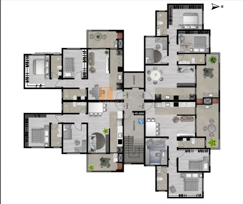 Apartamento á venda 2 Dormitórios com Terraço, Santa Catarina, Caxias do Do Sul-RS
