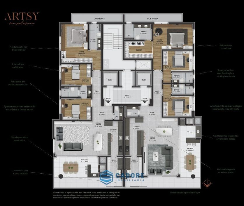 Apartamento três suítes, São Pelegrino