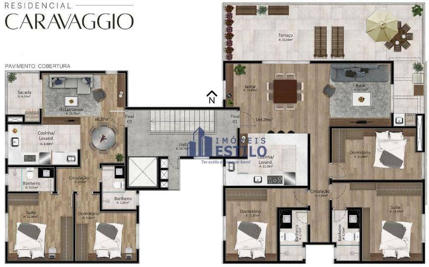 Cobertura à venda, 144 m² por R$ 880.000,00 - Santa Catarina - Caxias do Sul/RS