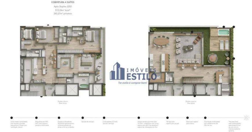 Cobertura com 4 dormitórios à venda, 342 m² por R$ 5.171.000,00 - Panazzolo - Caxias do Sul/RS
