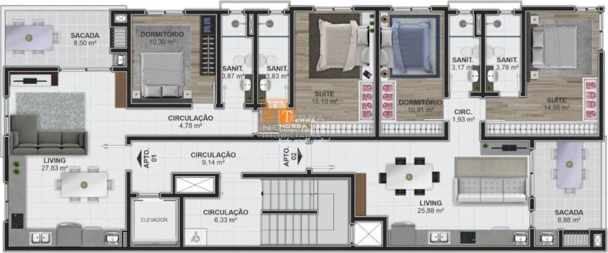 Apartamento á venda, São Leopoldo, Caxias do Sul- RS