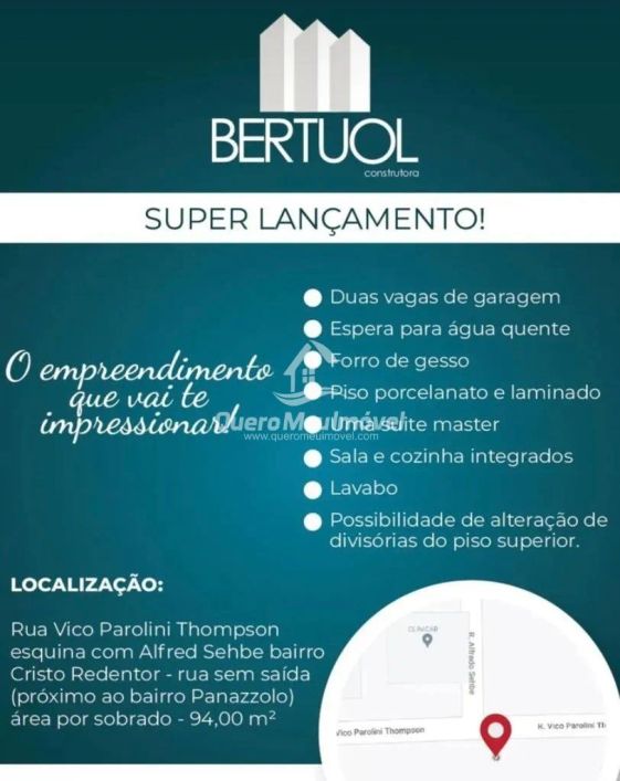 Sobrado duplex em construção no Cristo Redentor