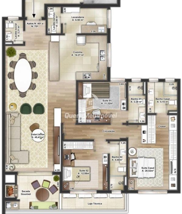 Apartamentos NOVO com 3 suítes bairro Exposição