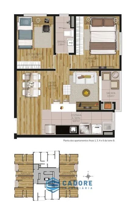 Apartamento dois dormitórios a venda no Panazzolo