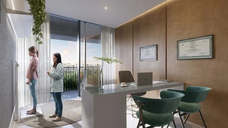 Sala à venda em São Gonçalo, Pelotas/RS: 32m² (23,24m² úteis), 1 sala, 1 lavabo, Escritório, Infrae