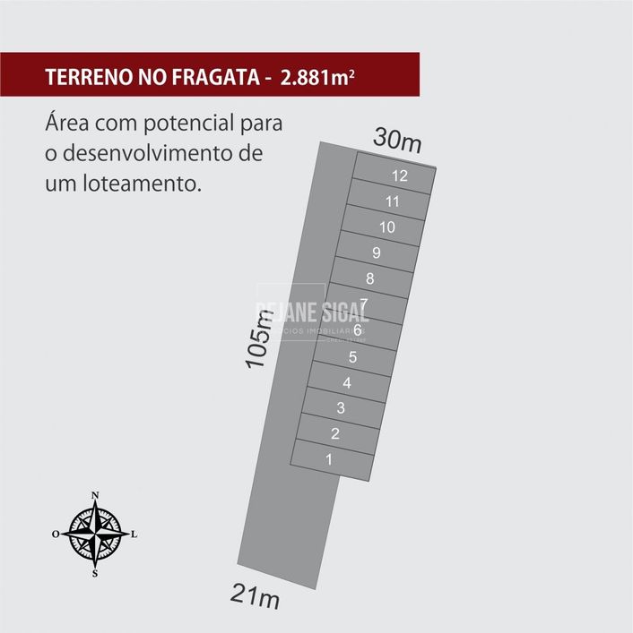Terreno no Fragata - 2881m2 - próximo a Av. Duque