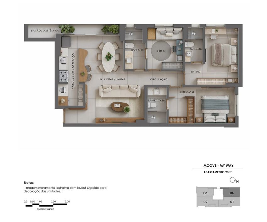 Apartamento Padrão - 98,4M²