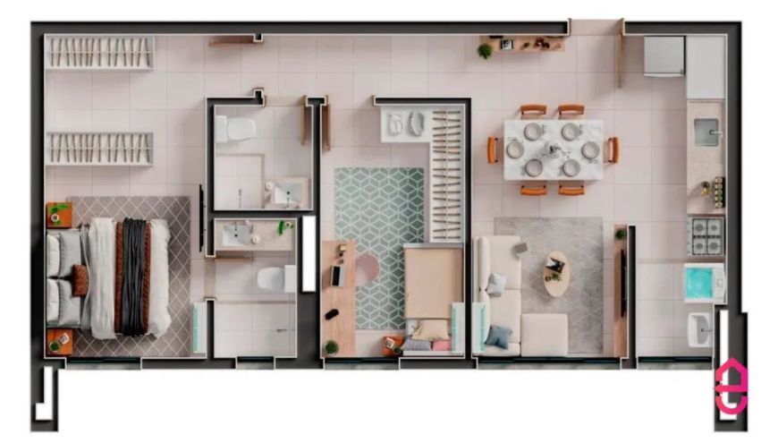 Near Easy Style - 64m² (2Q com Suíte) em Parque Amazônia - Goiânia, GO