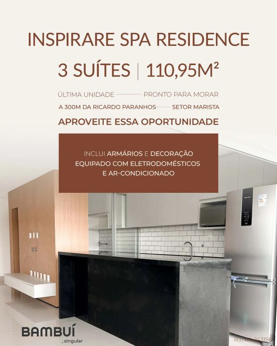 Imóvel pronto para morar - 110m² | 3 suítes e 1 lavabo | Setor Marista - Goiânia - GO
