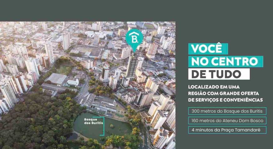Ágio B Great - Bosque dos Buritis Apartamento com 3 Quarto(s) e 1 banheiro(s) à Venda, 94 por R$ 840