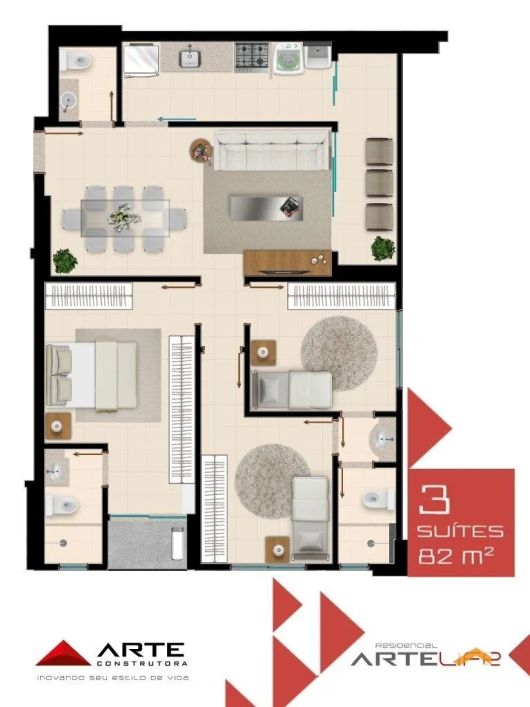Apartamento 3 Quartos no Setor Universitário