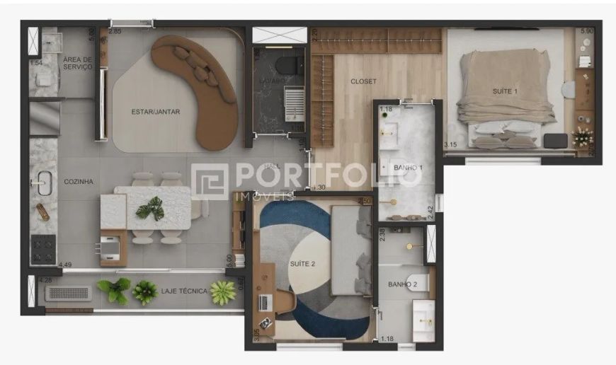 Apartamento de 2 suítes à venda, 68 m² por R$ 680.000,00 - Setor Bueno - Goiânia/GO