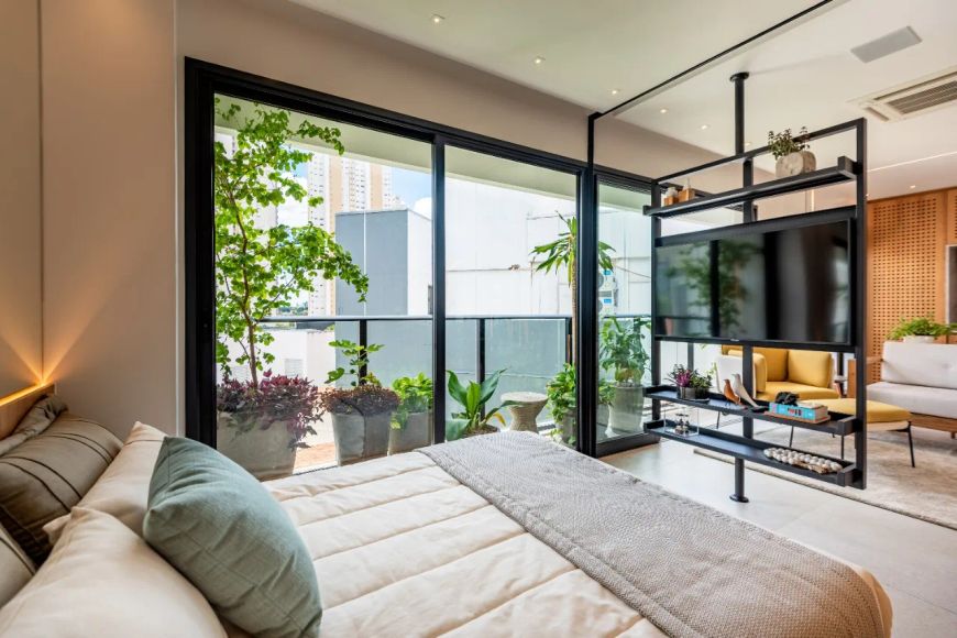 Ágio Invista no Gyro Rooftop, apartamento de 1 suíte de 46m2 no Setor Marista em Goiânia Flat com 1