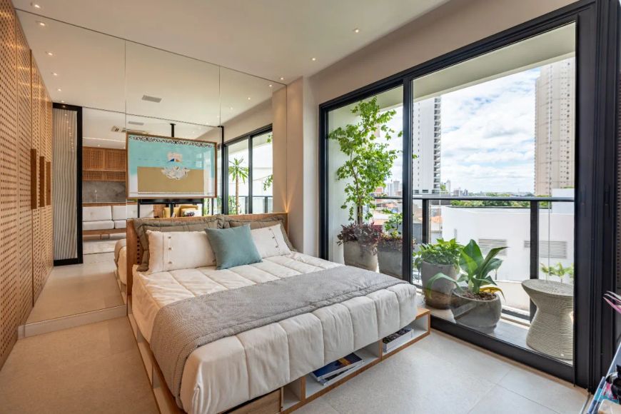 Ágio Invista no Gyro Rooftop, apartamento de 1 suíte de 46m2 no Setor Marista em Goiânia Flat com 1