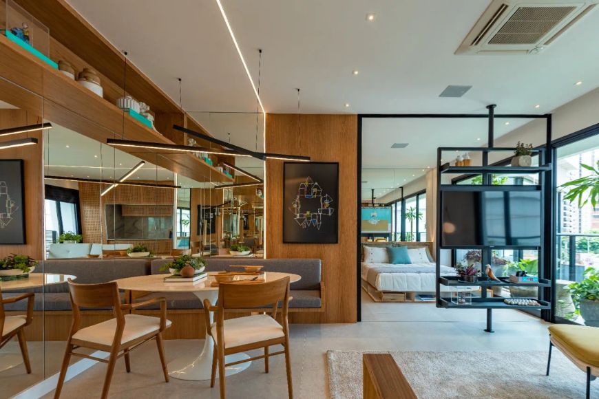 Ágio Invista no Gyro Rooftop, apartamento de 1 suíte de 46m2 no Setor Marista em Goiânia Flat com 1