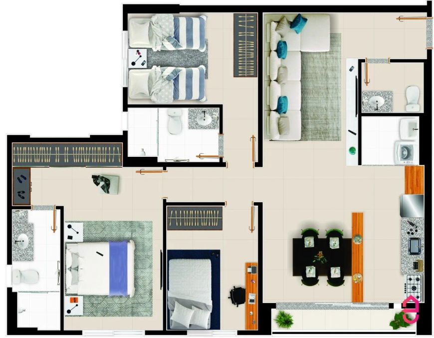 Alto Areião - 87m² (3Q com 1 Suíte) em Setor Pedro Ludovico - Goiânia - GO