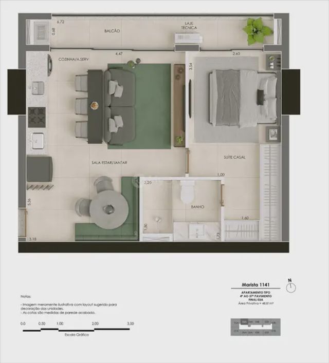 Apartamento padrão - Setor Marista - Storya Casa Versátil codigo: 16526