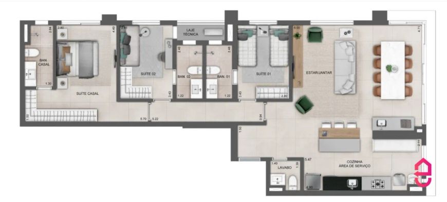 Nest 23 - 117m² (03 Suítes) em Setor Bueno - Goiânia - GO