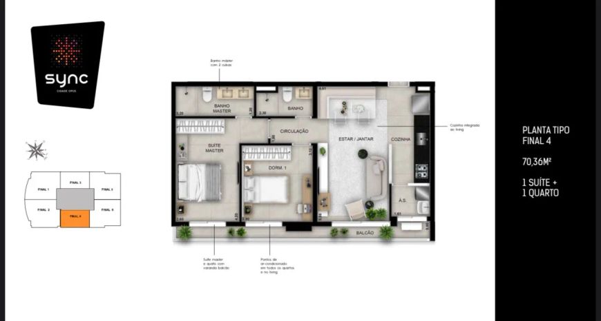 Imóvel para venda com 70 metros quadrados com 2 quartos em Setor Bueno - Goiânia - GO