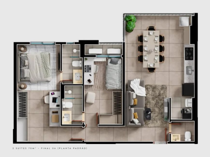 Apartamento Res. Lago Areião - 2suítes - Pedro Ludovico