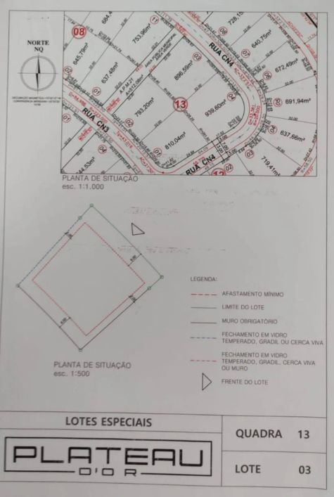 LOTE PLATEAU D´OR PRIVILEGE Lote à Venda, 896.59 por R$ 2.512.000 no setor Parque Cidade VN20474