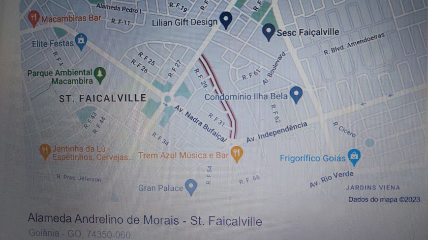 Vendo lote no Faiçalville de esquina com 578,64 m2