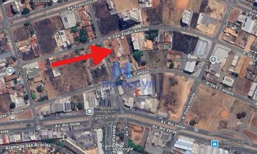 Terreno à venda na Vila Rosa com 1263m² em Goiânia próximo a Av. Rio Verde