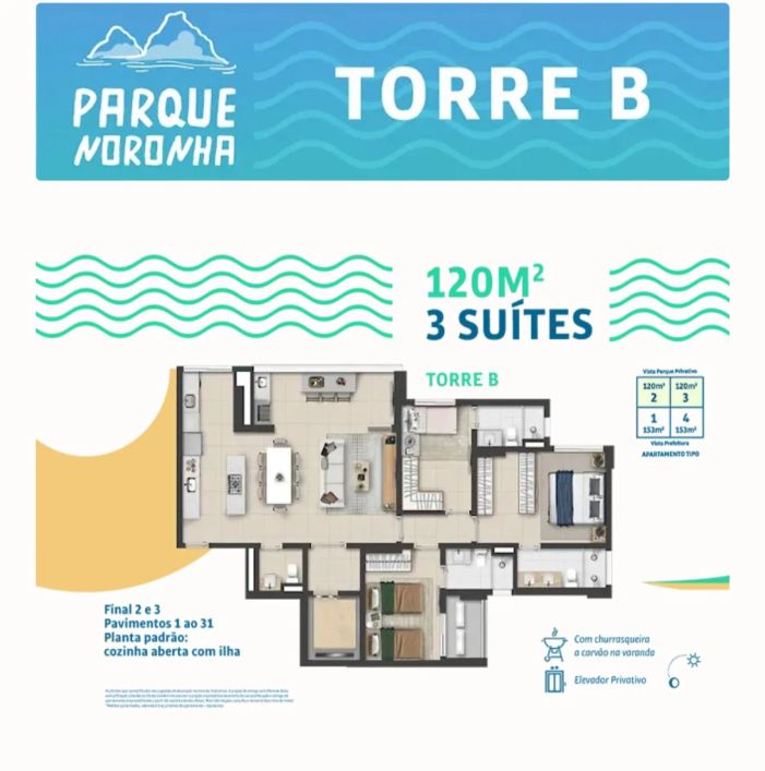 Agio Europark Noronha B - 120 m² - entrega prevista para março 2025 - Park Lozandes