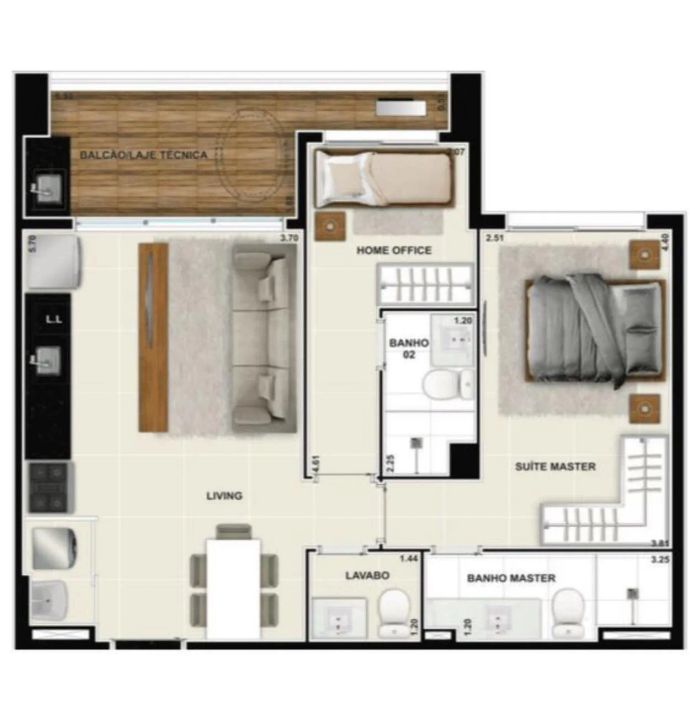 OPORTUNIDADE de 66 m²s com 2 quartos em Setor Bueno - Goiânia - GO