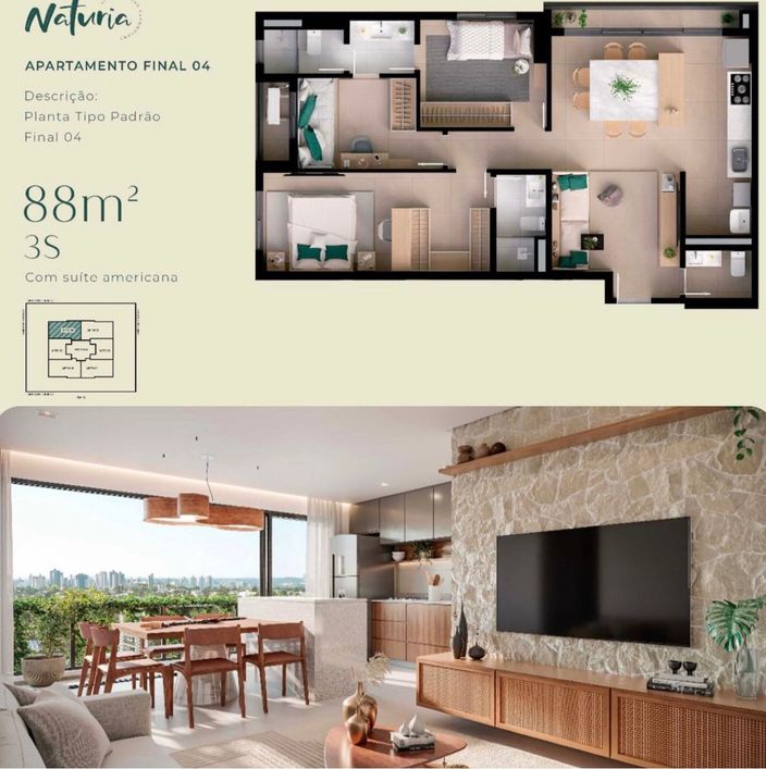 Apartamento, 88 m2, 3 suítes em frente o Serra Dourada e próx o Parque Flamboyant