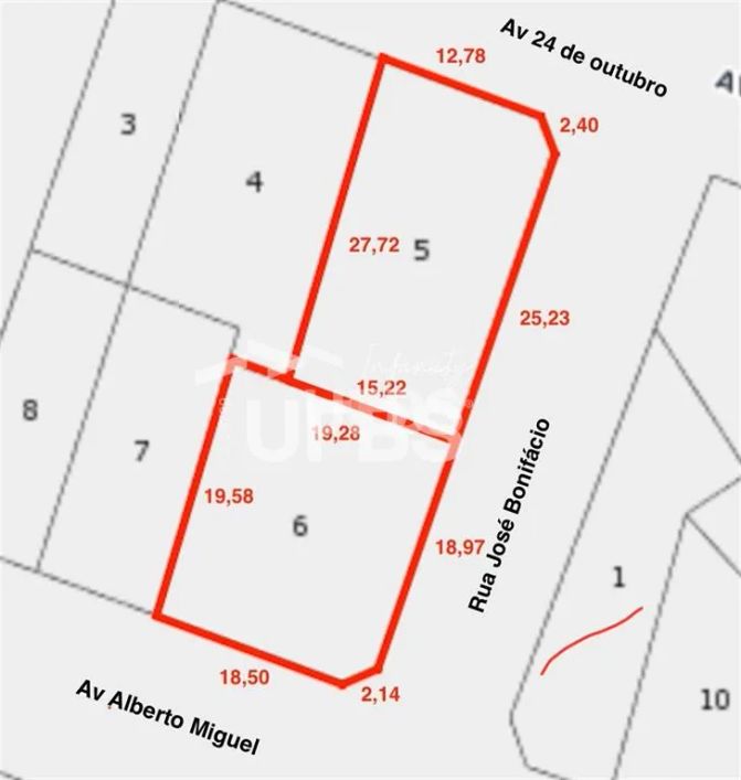 Área cabeça de quadra à venda, composta por dois lotes que totalizam 794,15m²!