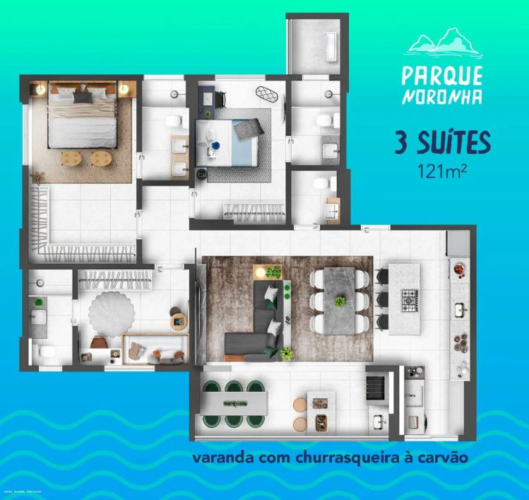 Apartamento 3 Suítes ao lado do Alphaville Araguaia e a 3 minutos do Shopping Flamboyant