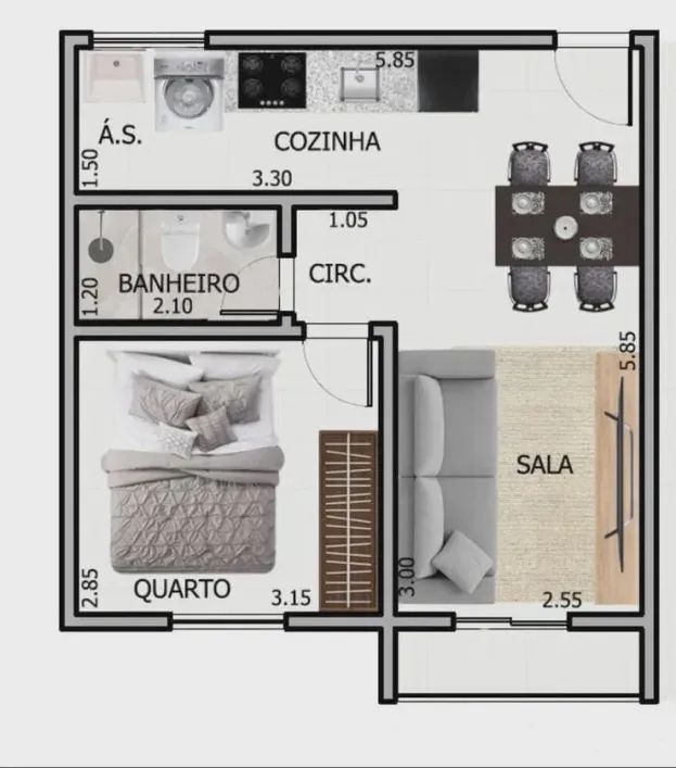 Imóvel para venda possui 36 metros quadrados com 1 quarto em Trindade São Gonçalo RJ