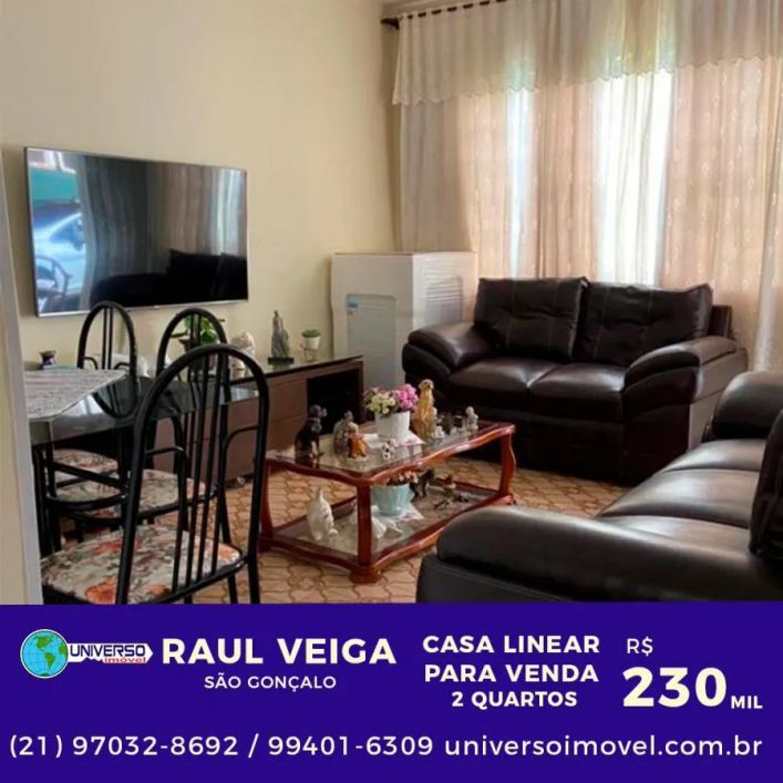 Casa para Venda em São Gonçalo, Raul Veiga, 2 dormitórios, 1 banheiro, 3 vagas