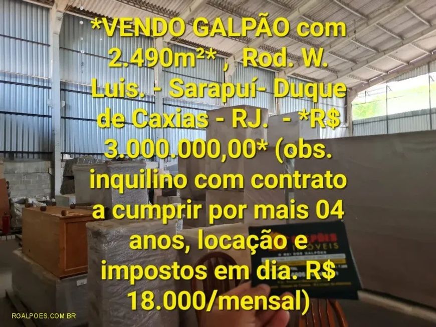 GALPAO COMERCIAL em DUQUE DE CAXIAS - RJ, VILA SARAPUÍ