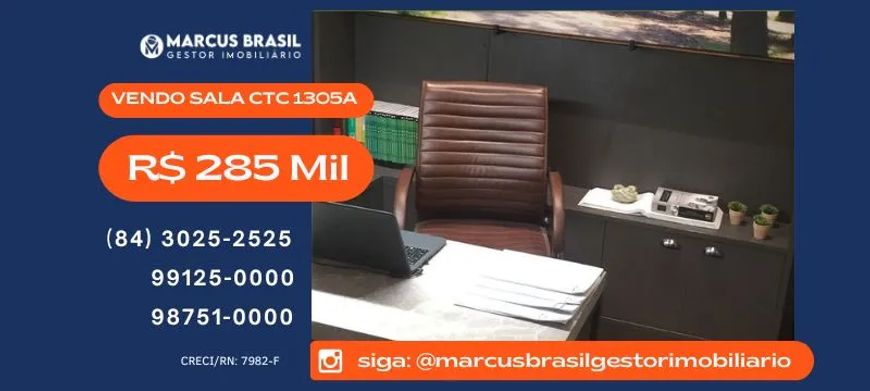 Sala para venda no Corporate Tower Center – CTC em Lagoa Nova, Natal/RN - R$ 285.000,00