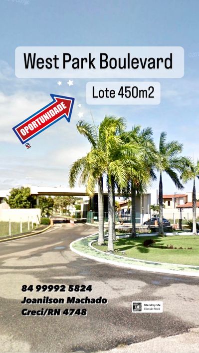 LOTE CONDOMÍNIO WEST PARK BOULEVARD- 450m²- LAGOA NOVA