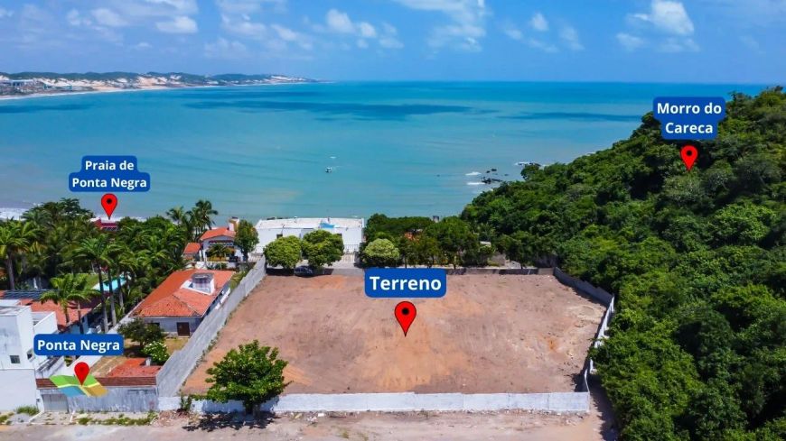 Terreno com vista mar com 3.500 m² em Ponta Negra - Natal - RN