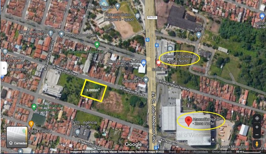 Excelente Terreno com 3.000m², rua asfaltada, próximo ao Atacadão