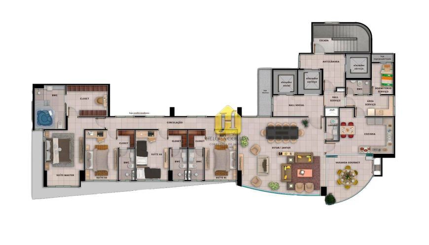 Apartamento com 4 suítes à venda, 233 m² por R$ 2.250.228 - Areia Preta - Natal/RN