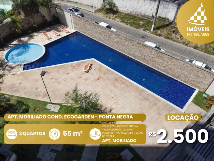 Imóvel para aluguel tem 55 metros quadrados com 2 quartos em Ponta Negra - Natal - RN