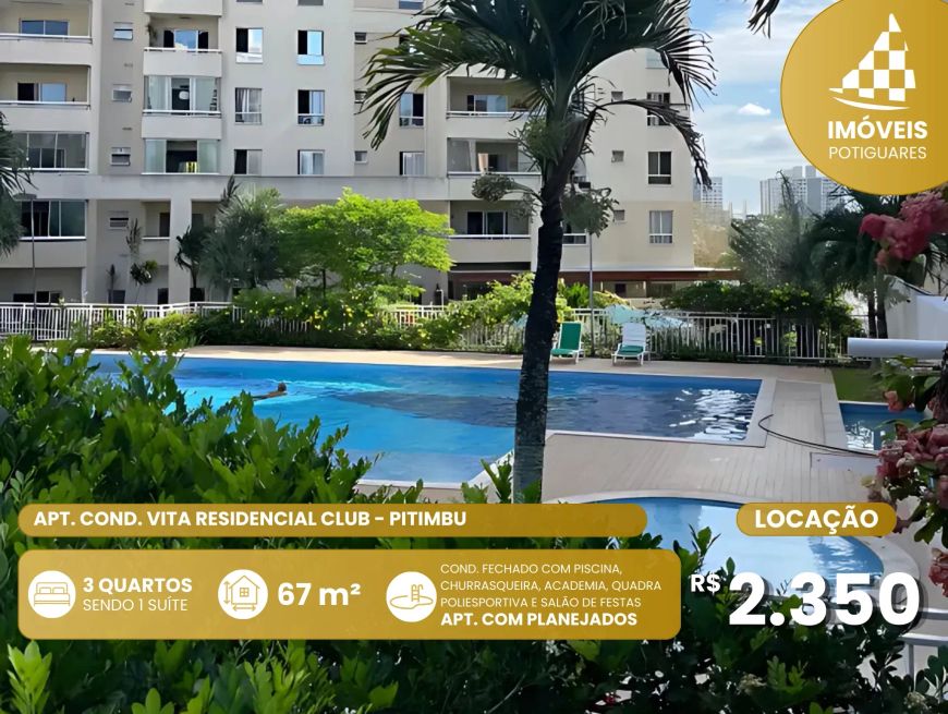 Imóvel para aluguel com 67 metros quadrados com 3 quartos em Pitimbu - Natal - RN