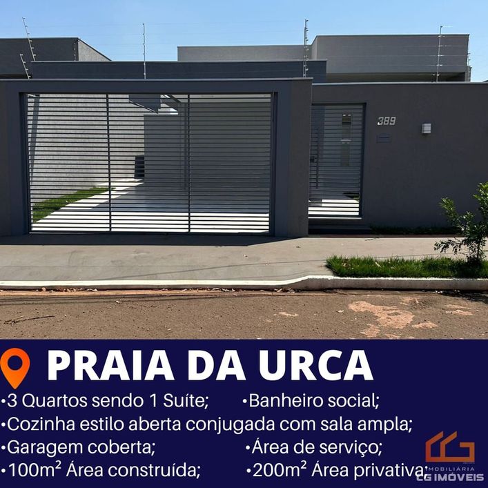 Casa para venda possui 100m² com 3 quartos sendo 1 suíte no Praia da Urca em Campo Grande - MS