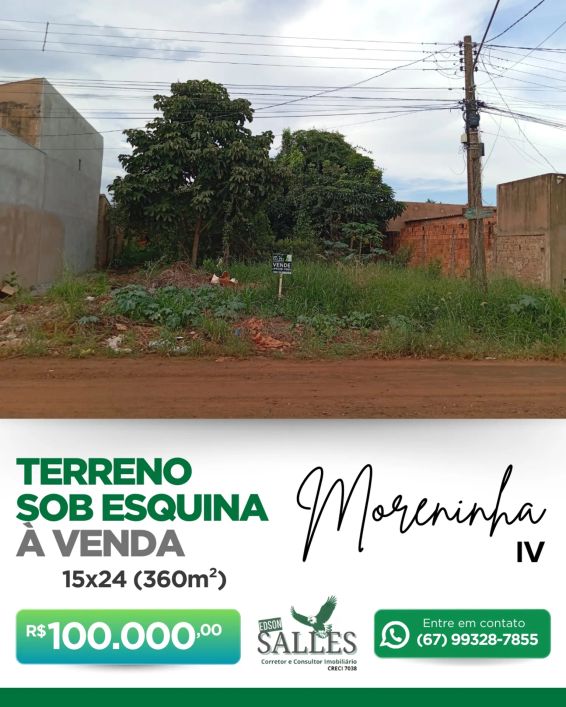 Terreno para venda tem 360 metros quadrados em Vila Moreninha IV - Campo Grande - MS