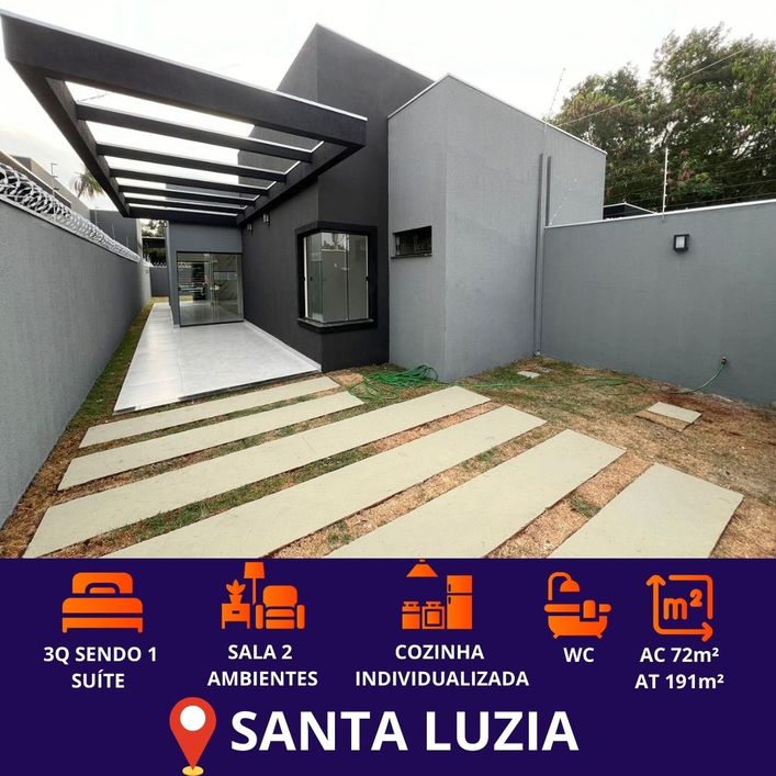 Casa com 3 quartos sendo 1 suíte no Santa Luzia em Campo Grande - MS