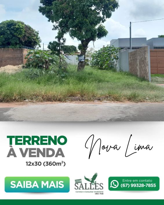 Terreno para venda com 360 metros quadrados em Nova Lima - Campo Grande - MS